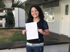 Fernanda Cristina, autora do artigo classificado para etapa municipal