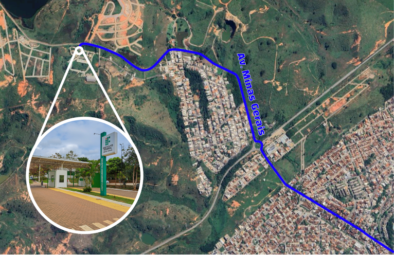 Mapa orientativo para chegar ao IFMG - Campus Governador Valadares