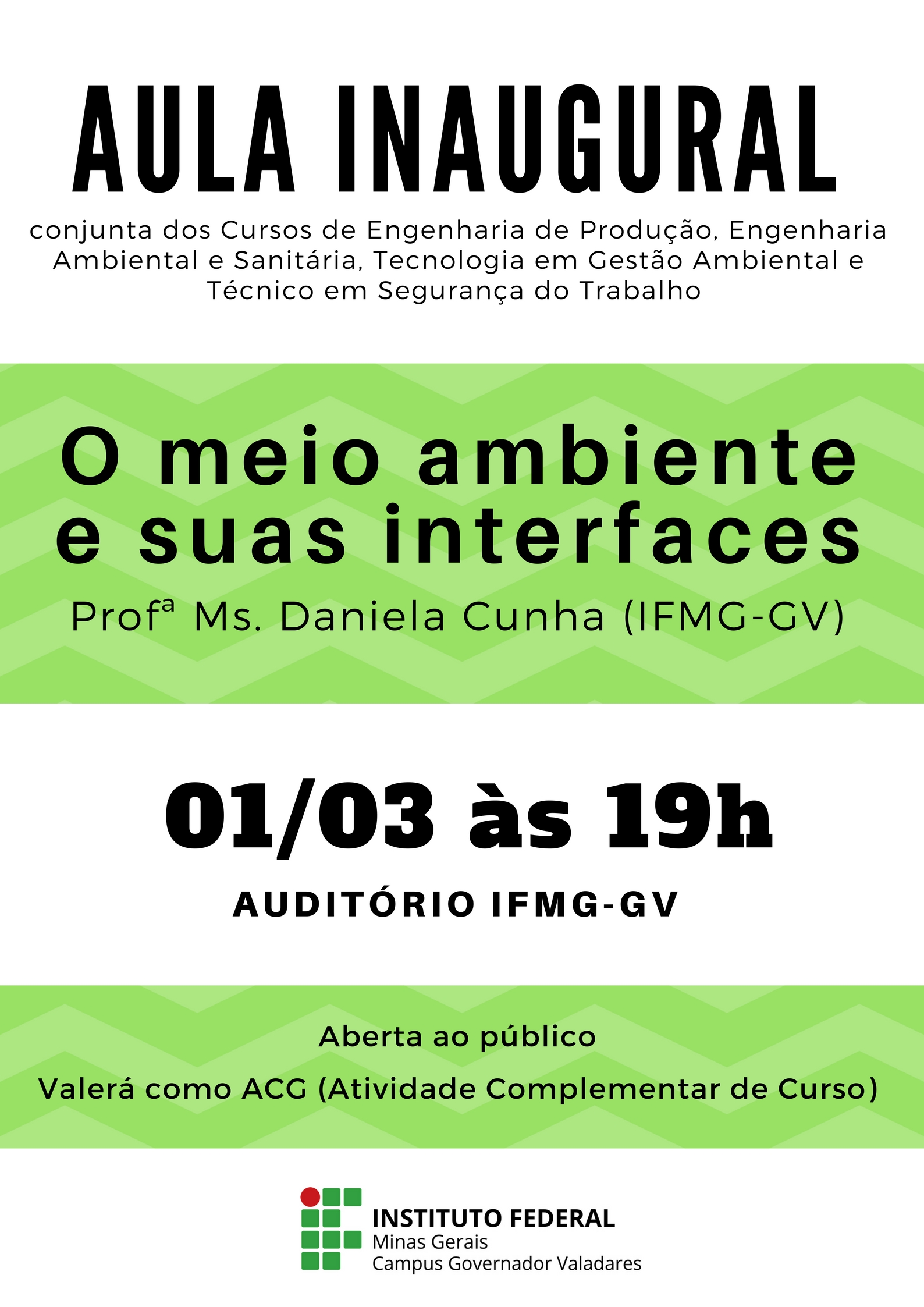 Aula Inaugural Superior e Subsequente 2018/01