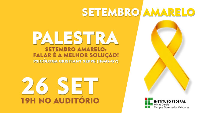 Setembro Amarelo - Palestra 26/09