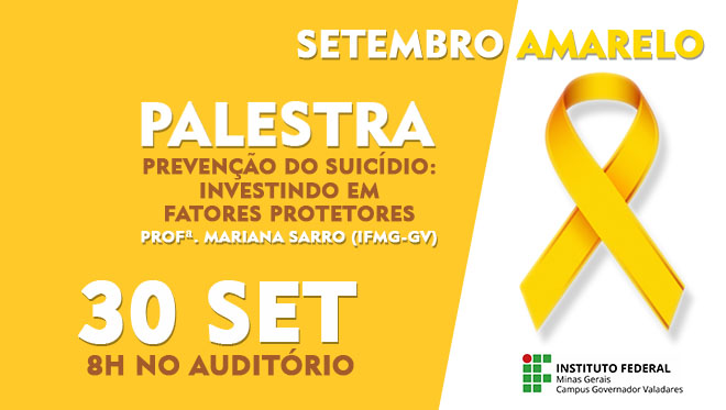 Setembro Amarelo - Palestra 30/09/17