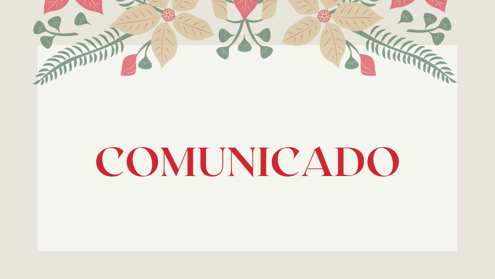 Comunicado recesso fim de ano 2021