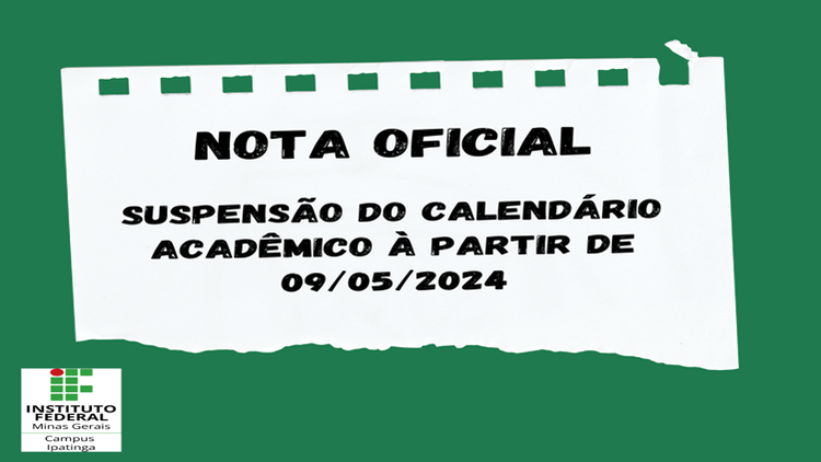 Suspensão do Calendário Acadêmico a partir de 09/05