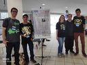 Participação na MNR fase regional Da esquerda para a direita: prof. Elias J R Freitas (coordenador da EPIIBOTS), Gabriel C. D. da Conceição, Letícia P. Colombo, ,prof. Luiz O Carvalho (subcoordenador da EPIIBOTS) e Lucas M. Ferreira.