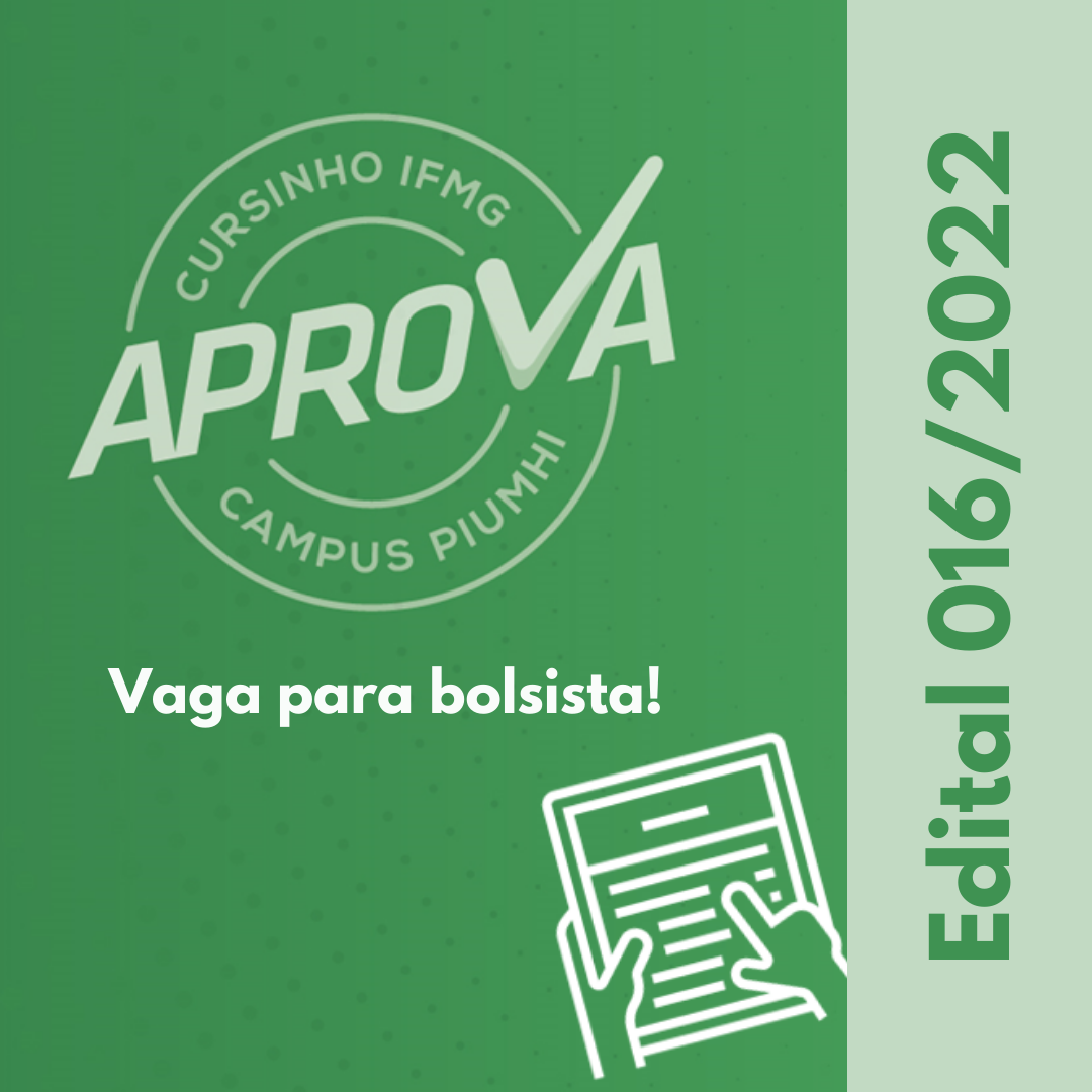 Edital 016/2022 | Vaga para bolsista!