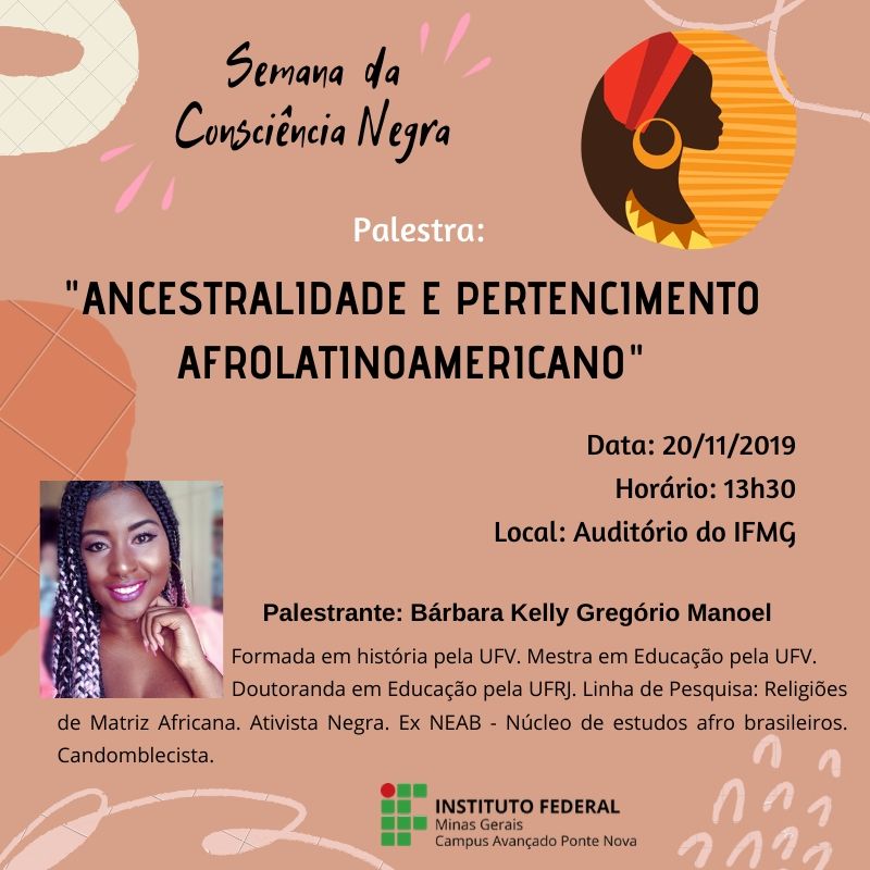 Divulgação palestra Consciência Negra