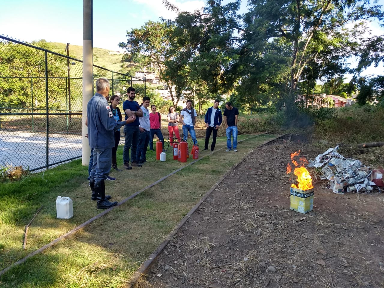 Aula prática do Curso Brigadista de Incêndio