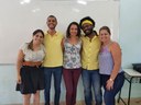 Na foto: Ana Karina Reis(Secretária Executiva e Chefe de Gabinete), João Victor (Palestrante), Mariana Silva Santos (Técnica em Assuntos Educacionais), Leonardo Bruno (Palestrante) e Débora Martins Artiaga (Pedagoga e Diretora de Ensino).