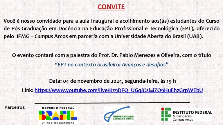 Convite para Aula Inalgural do Curso de Pós em Docência na EPT UAB em nov2024.jpg