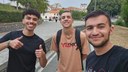 Os estudantes Cléverton Andrade, Felipe Moreira e Mateus Cardoso