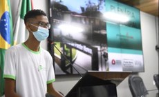 Mateus Damasceno quando participou do Parlamento Jovem, na Assembleia Legislativa de MG