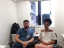 Professor Ricardo Machado Rocha, coordenador da oficina e a monitora Lorena Barbosa.