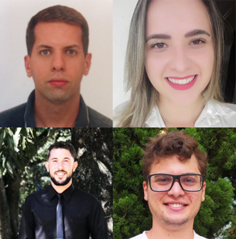 Equipe do projeto: no sentido horário, o professor Daniel Miranda, os alunos Katy e Nelson e o ex-aluno Lorenzo