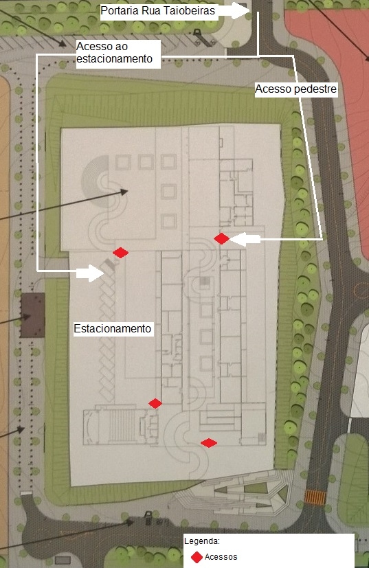 Mapa de acesso interno do campus