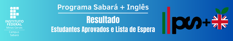 Lista de aprovados Programa Sabará + Inglês