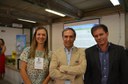 A assessora de relações internacionais do IFMG, Ana Cristina Costa, o professor do IPP, Rui Patrício e o reitor Kléber Gonçalves Glória